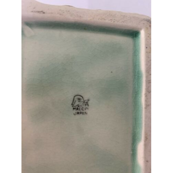 RARE Vintage Japanese ~ Green Majolica ~ Salt Box W/lid Sugar Flour pepper - Picture 9 of 12